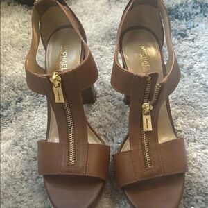 Michael Kors Brown Leather Women's Sandals
